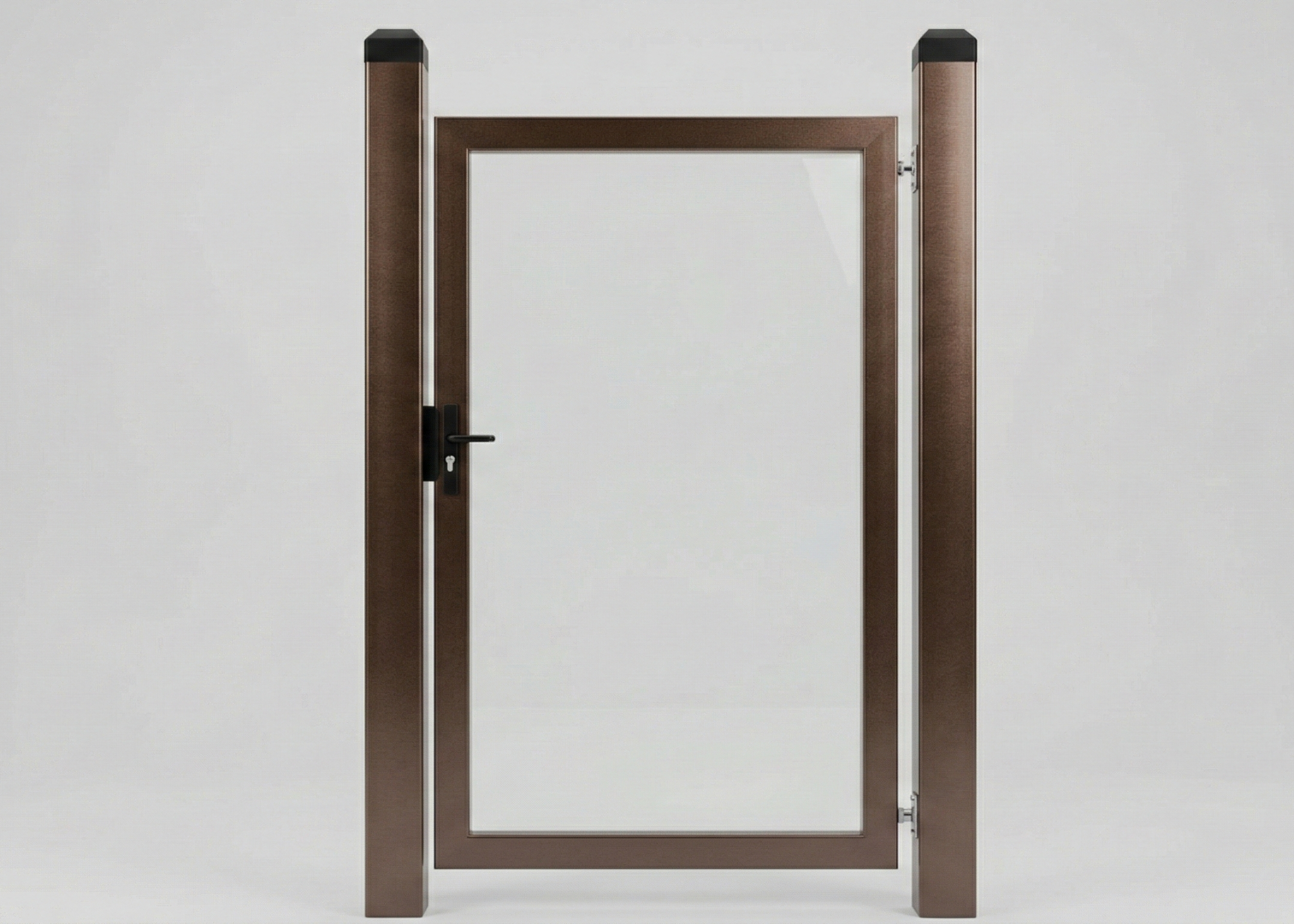 Dažyti metaliniai kiemo varteliai su stulpais, vyriais ir spyna 800×1700 mm