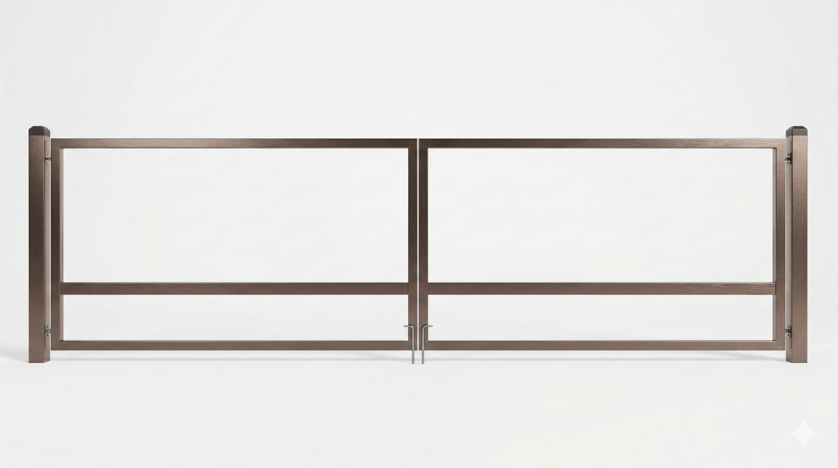 Atveriami kiemo vartai 4 m pravažiavimui, skirti  rombo tipo užpildui. Be spynos