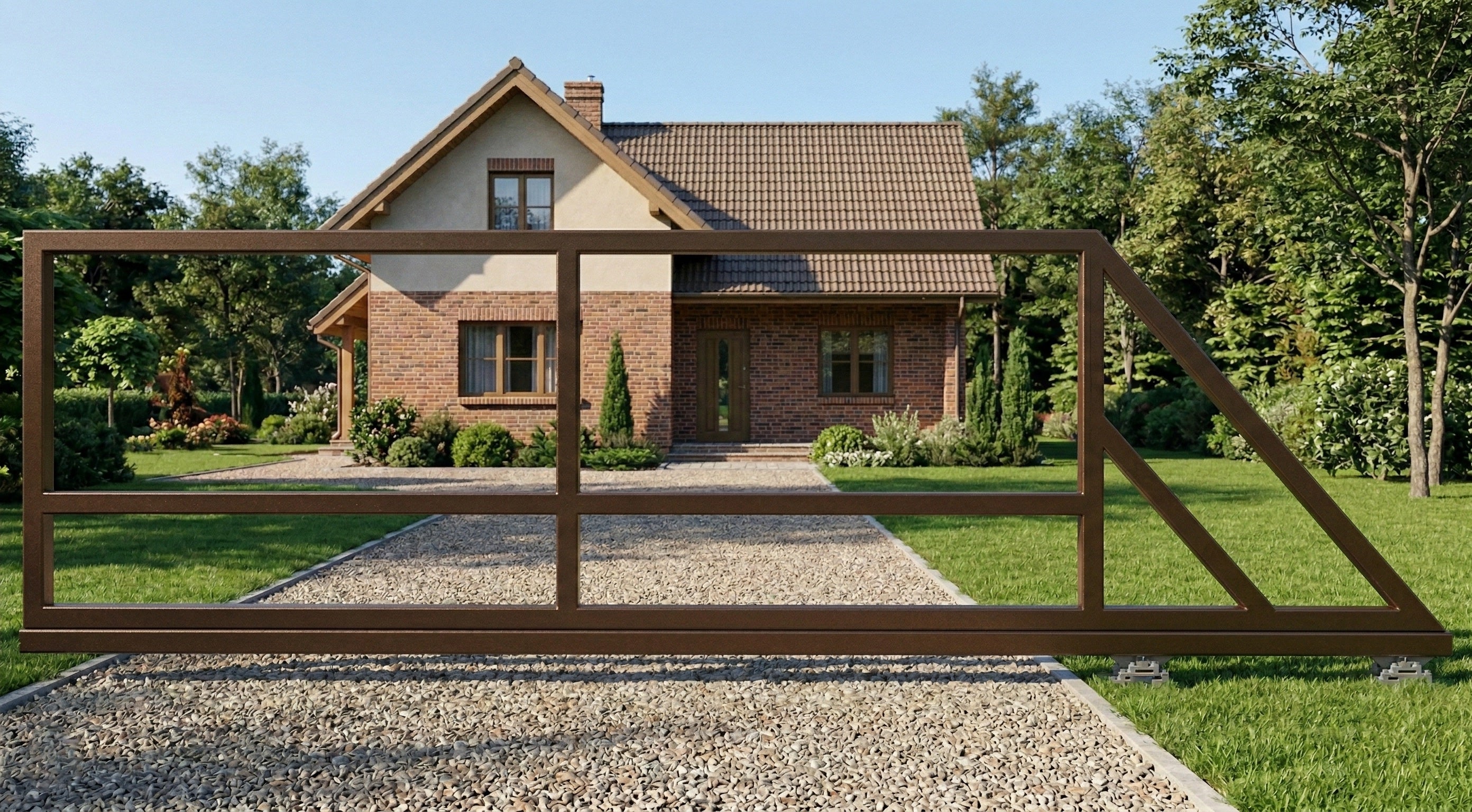 Stumdomi vartai 4 m pravažiavimui, skirti segmento užpildui. Dešinė pusė