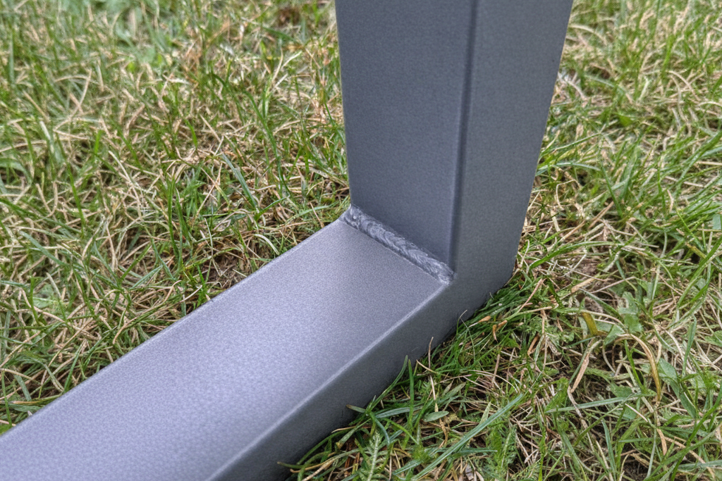 Dažyti metaliniai kiemo varteliai su stulpais, vyriais ir spyna 800×1700 mm